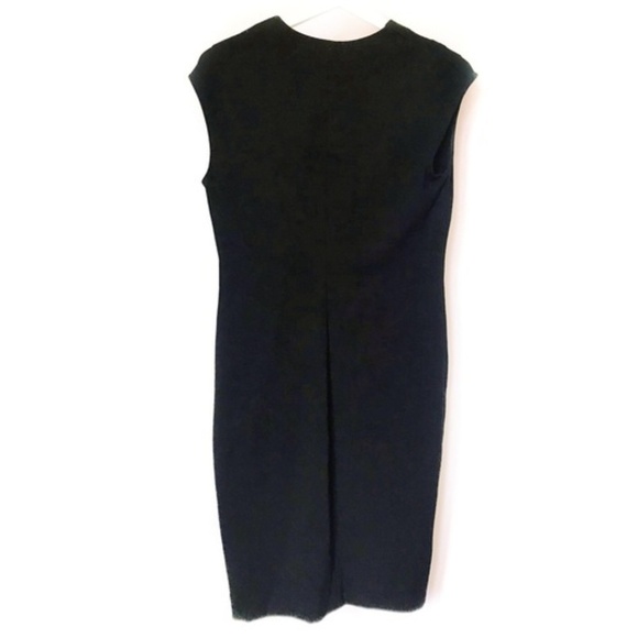Vince Dress Ponte V-Neck Bib Sheath Dress black size 10 - Picture 2 of 6